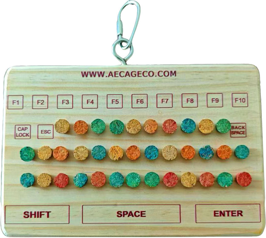 Happy Beaks Wood And Cork Keyboard Bird Toy