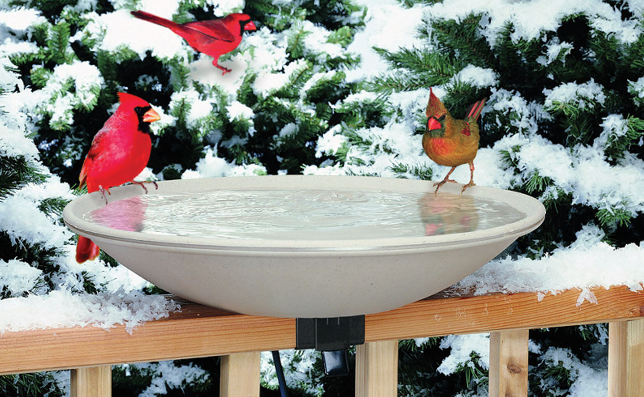 Heated Birdbath W/Ex-Tilt Deck Mount