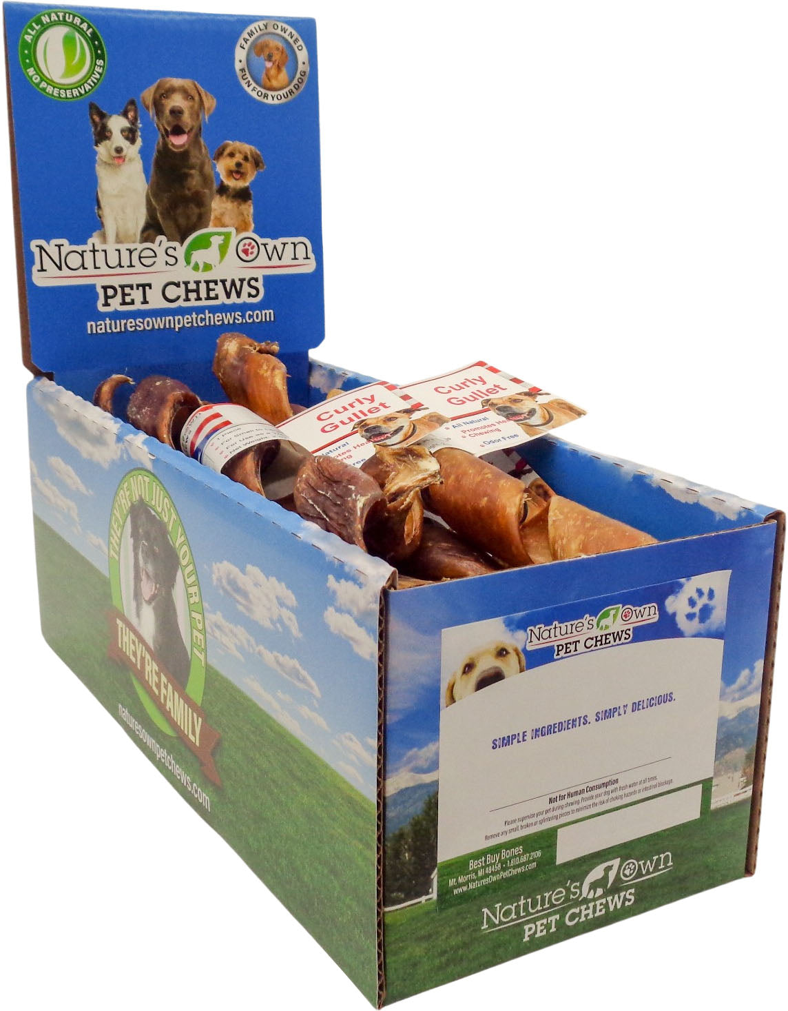 Nature'S Own Curly Gullet Chew (Pack Of 12)