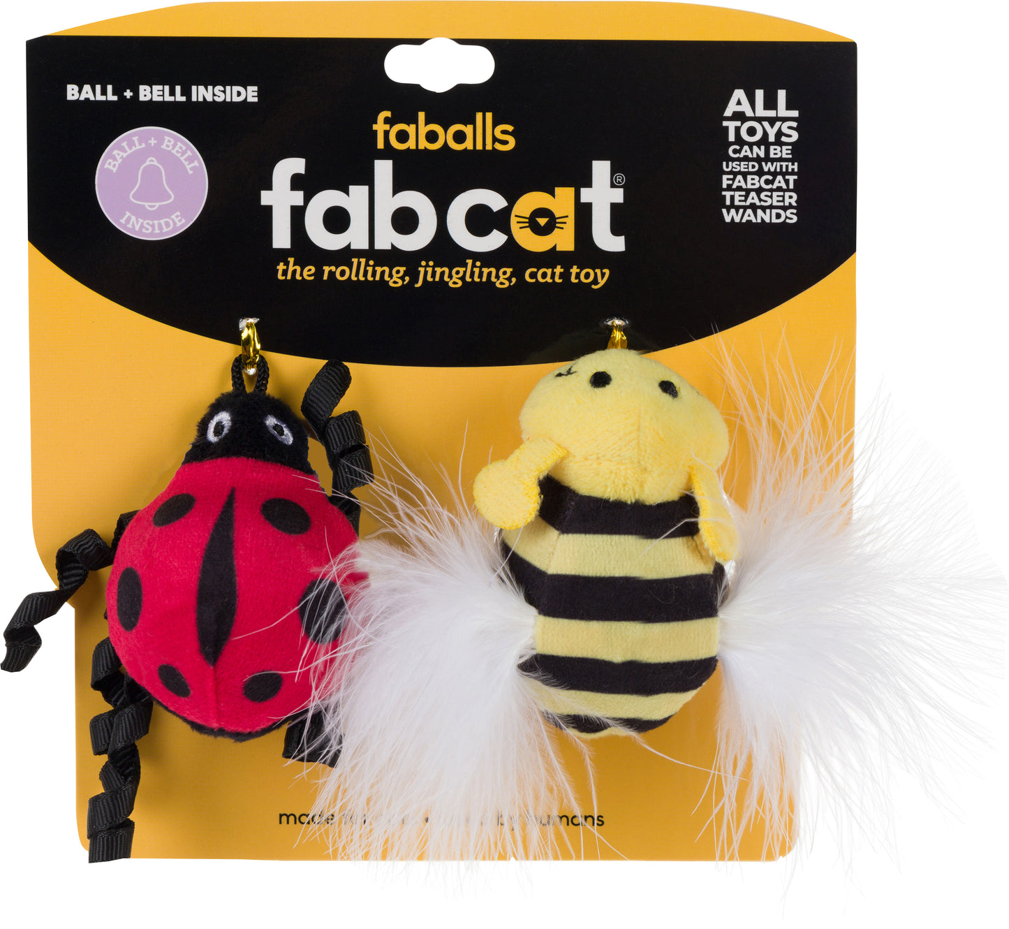 Fabcat Faball Lady Bug And Bumble Bee For Cats