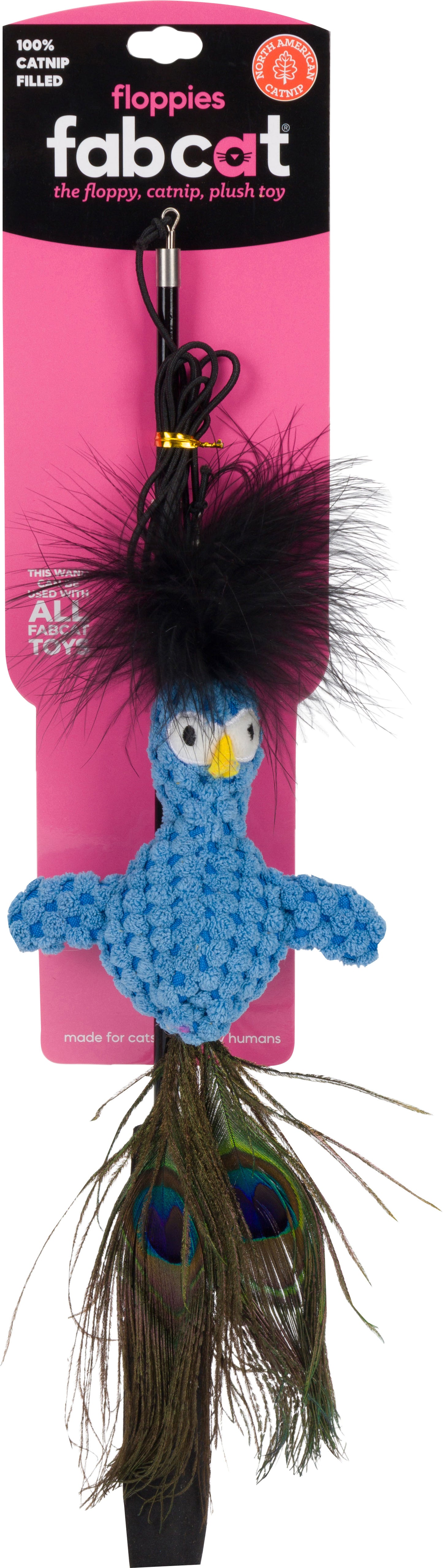 Fabcat Floppy Peacock Teaser For Cats