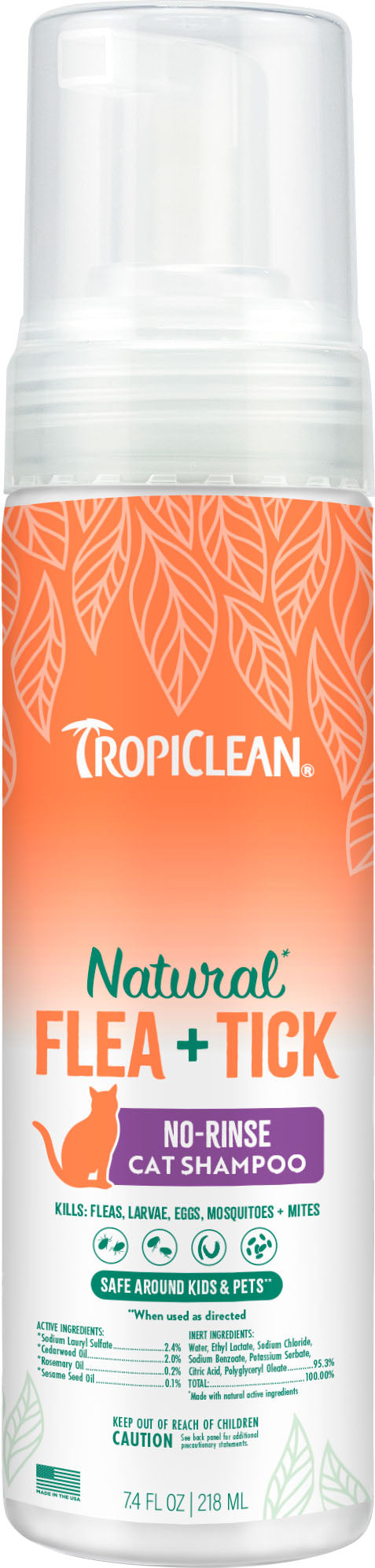 Natural Flea & Tick Waterless Shampoo For Cats