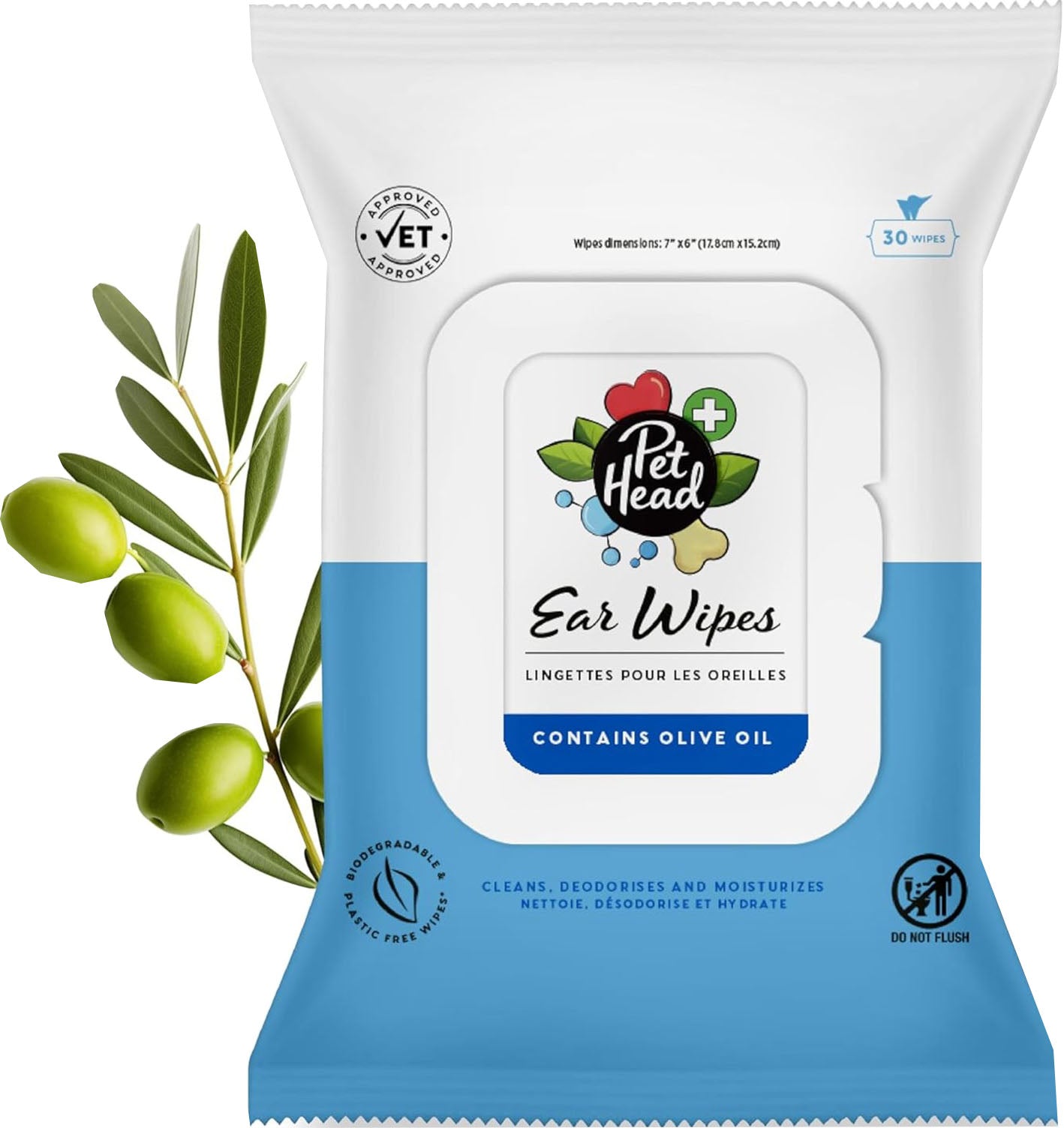 Pet Head Health Ear Wipes For Cats And Dogs