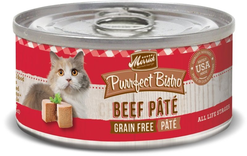 Merrick Purrfect Bistro Grain Free Beef Pate Canned Cat Food, 5.5 oz., Case of 24