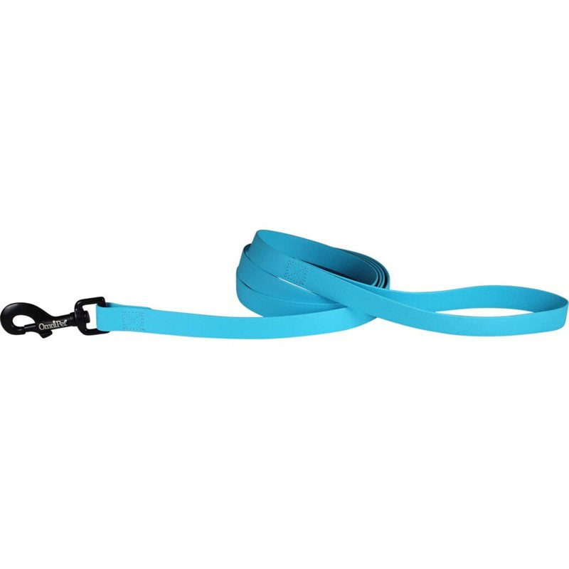 OmniPet Waterproof Dog Leash Quick Release Bolt Snap - Strong Coated Nylon Webbing Odor-Proof for Easy Care, Easy to Clean Fits Small to Large Dogs - Light Blue 3/4†x 6Ft