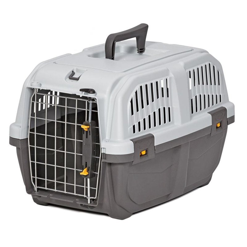 MidWest Homes for Pets Skudo Plastic Carrier, 24-Inch Ideal for Small Dogs with an Adult Weight of 13 - 25 Pounds, Grey