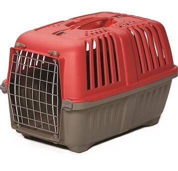 MidWest Homes for Pets Pet Carrier: Hard-Sided Dog Carrier, Cat Carrier, Small Animal Carrier in Red| Inside Dims 17.91L x 11.5W x 12H & Suitable for Tiny Dog Breeds