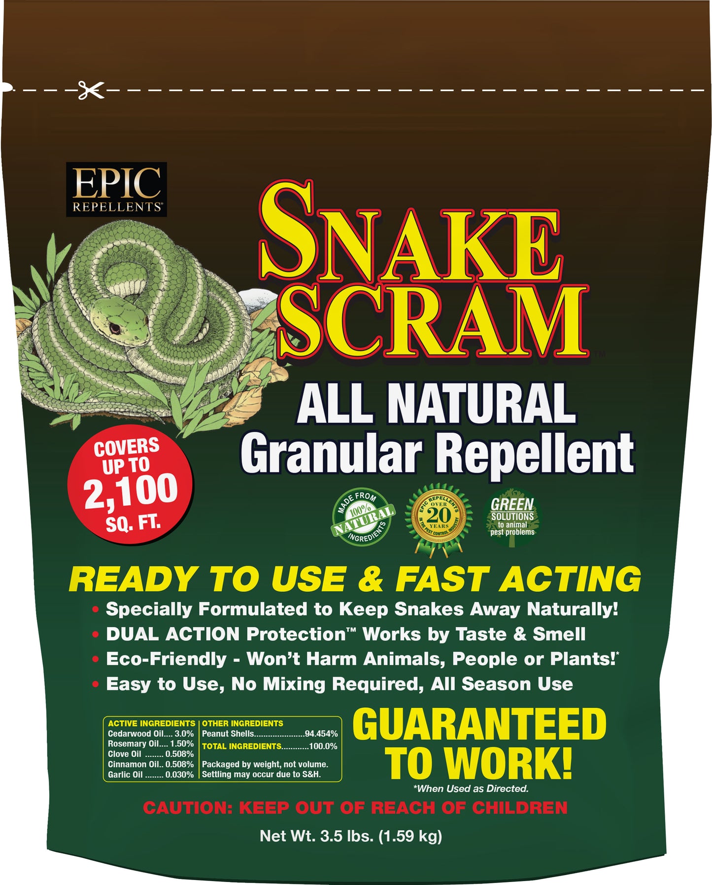 Snake Scram Rtu Granular Repellent Shaker Bag