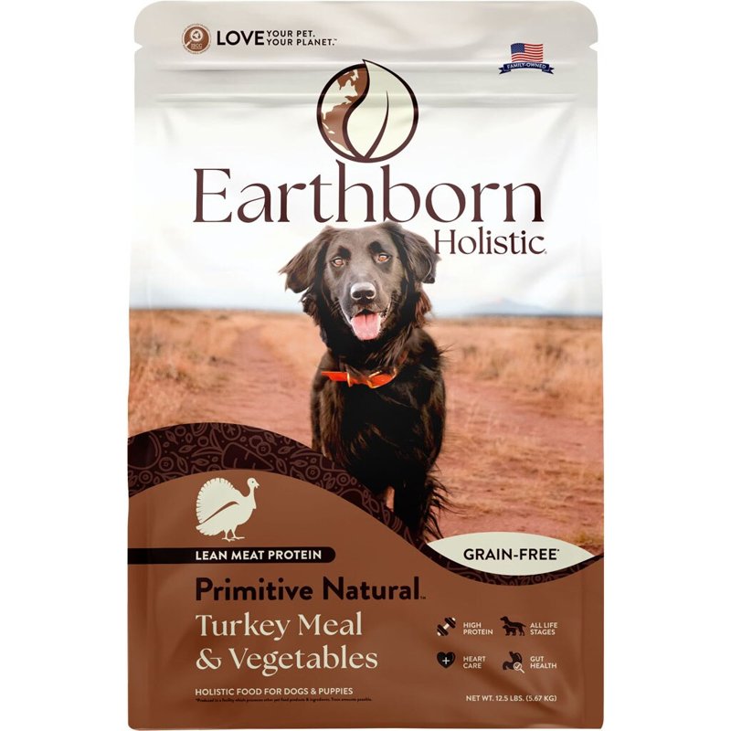 Earthborn Holistic Primitive Natural Turkey Meal & Vegetables Grain Free Dog Food (12.5 Pounds)