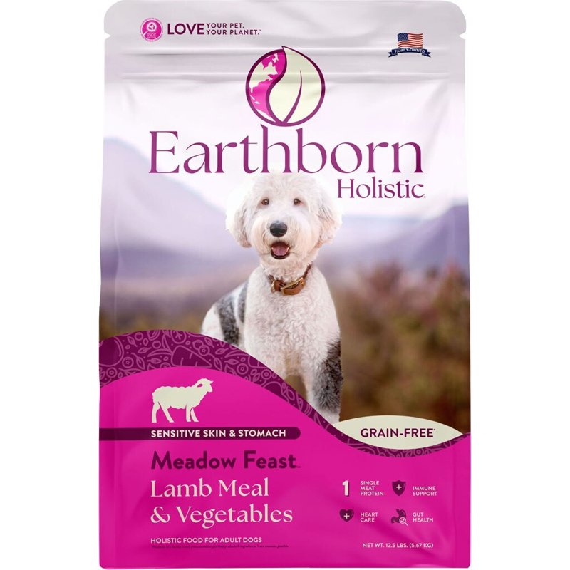 Earthborn Holistic Meadow Feast Lamb Meal & Vegetables Grain Free Dog Food (12.5 Pounds)