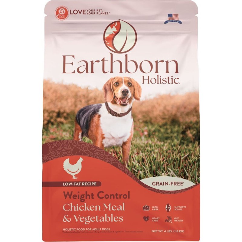 Earthborn Holistic Weight Control Chicken Meal & Vegetables Grain Free Dog Food (4 Pounds)