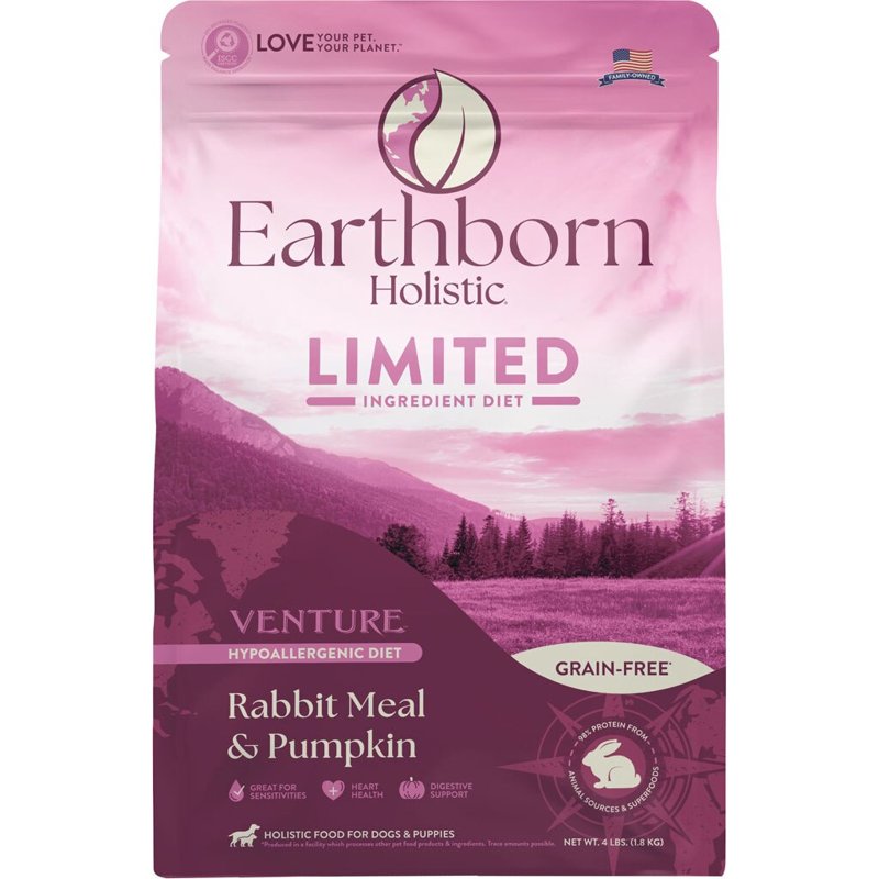 Earthborn Holistic Venture Rabbit Meal & Pumpkin Limited Ingredient Diet (4 Pounds)