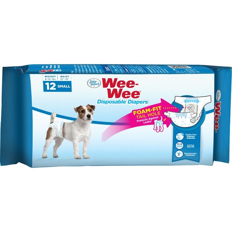 Four Paws Wee-Wee Disposable Dog Diapers Small (12 Count)