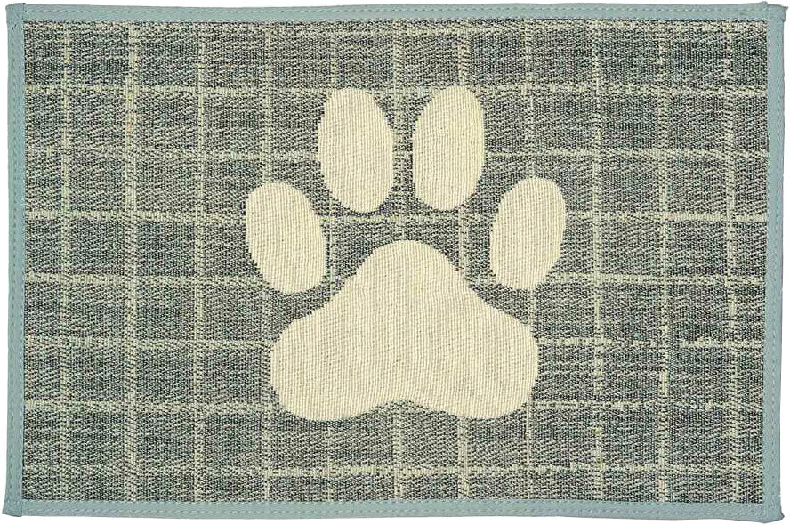 Bella Plaid Paw Fashion Mat Blue
