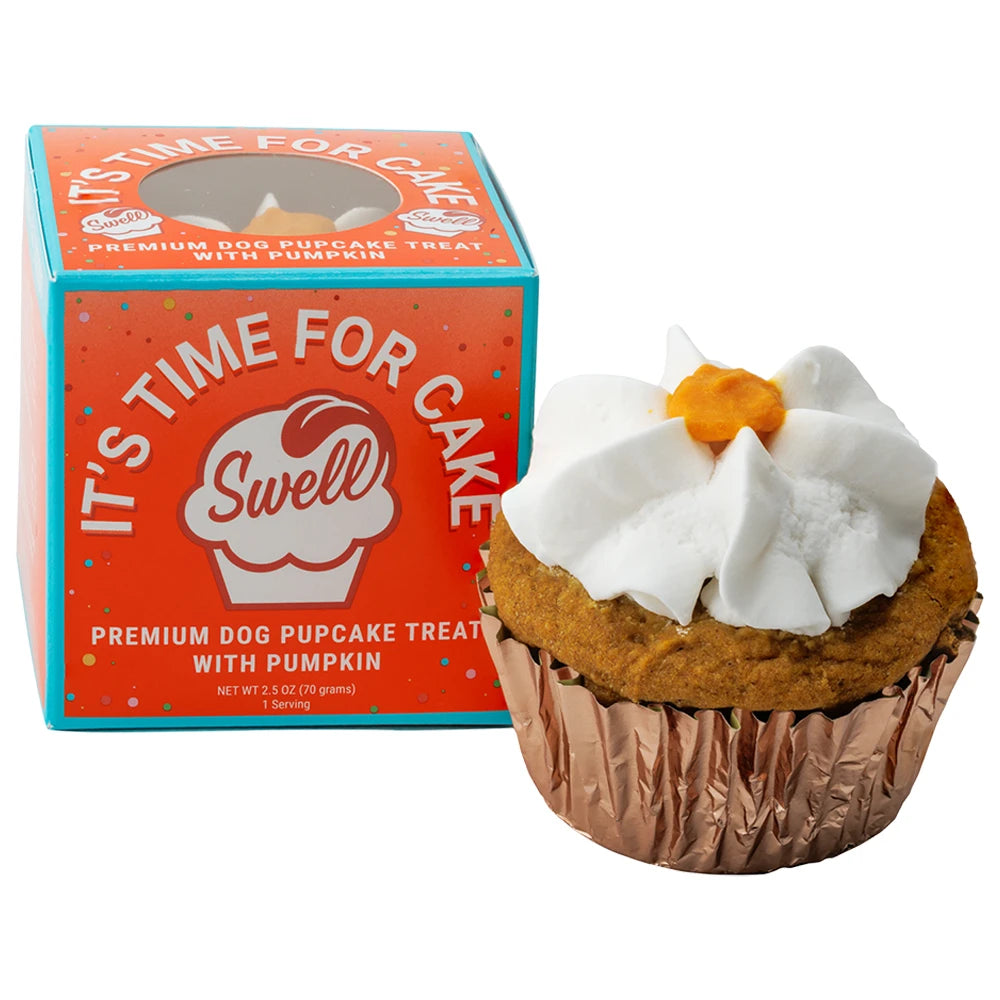 Swell It's Time for Cake Premium Dog Pupcake Treat with Pumpkin, 2.5 oz
