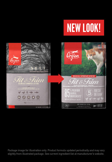 ORIJEN Fit and Trim Dry Cat Food, Grain Free Cat Food for Adult Cats, with WholePrey Ingredients, 4lb
