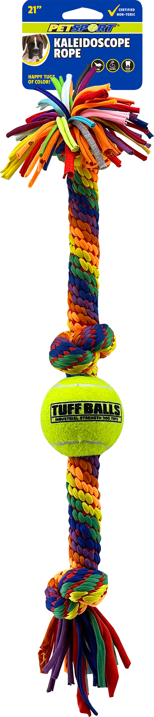 Petsport Kaleidoscope Rope 3 Knot W/Ball