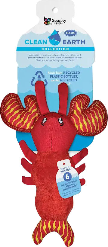 Spunkypup Clean Earth Recycled Plush Toy Lobster