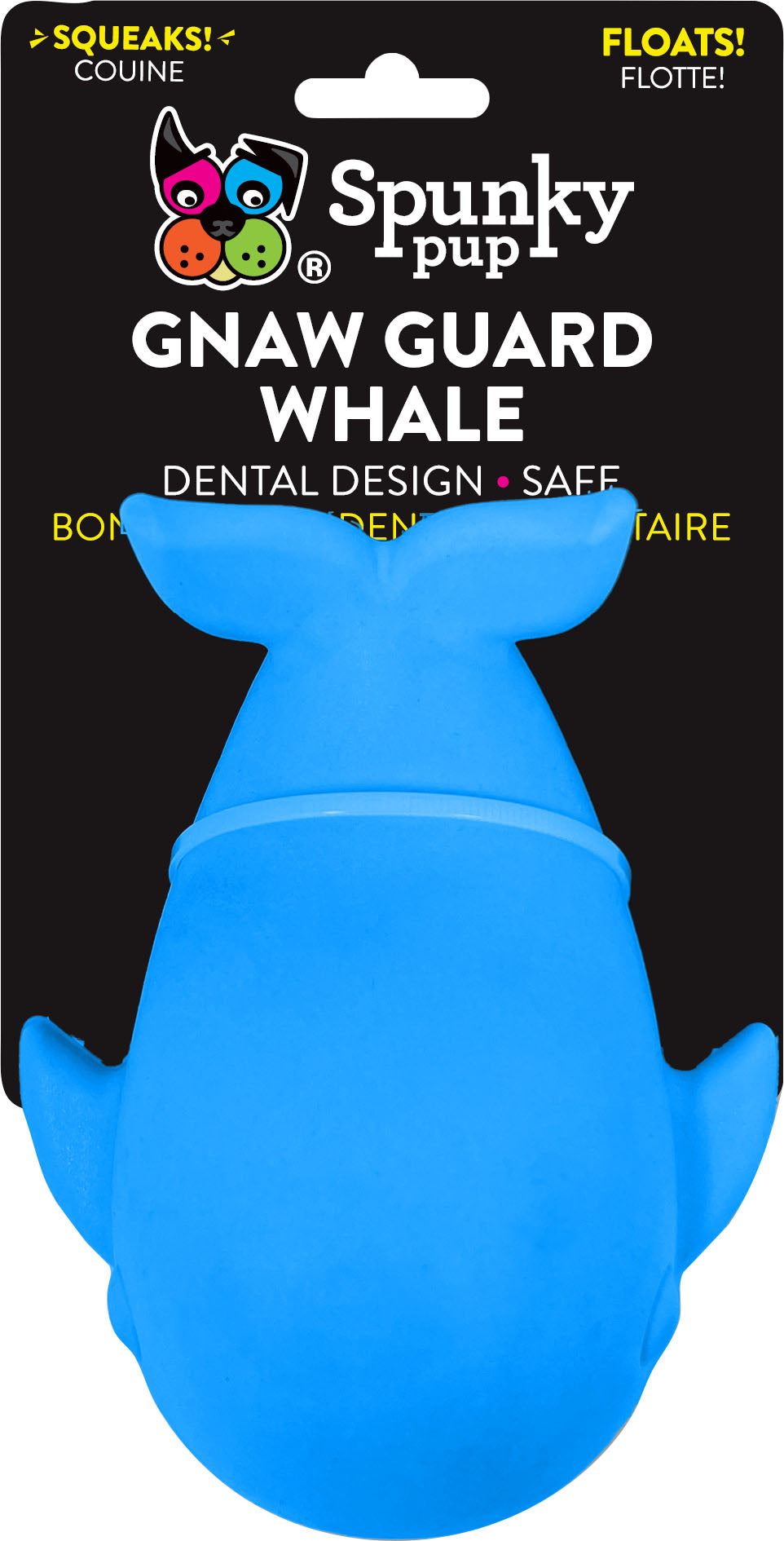 Spunkypup Gnaw Guard Squeaky Toy Whale