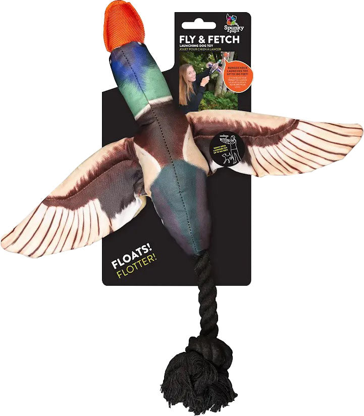 Spunkypup Fly & Fetch Launch Plush Toy Duck