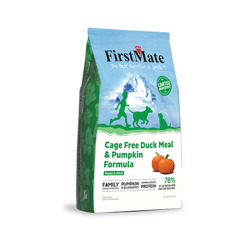 Firstmate, Limited Ingredient Cage-Free Duck Meal & Pumpkin Formula Dry Dog Food, 5 lb