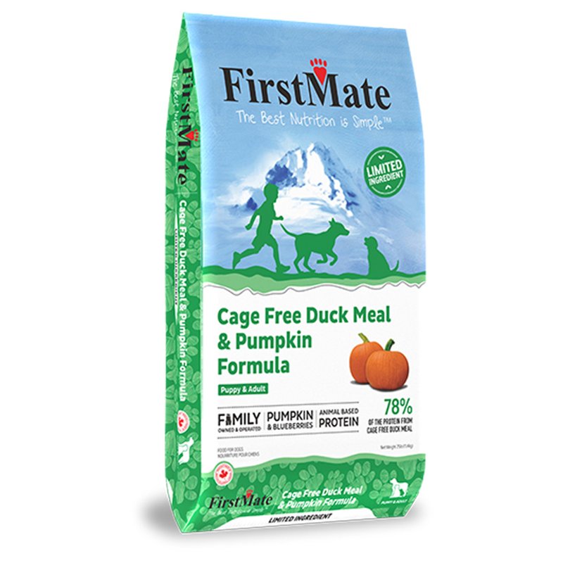 Firstmate, Limited Ingredient Cage-Free Duck Meal & Pumpkin Formula Dry Dog Food, 5 lb