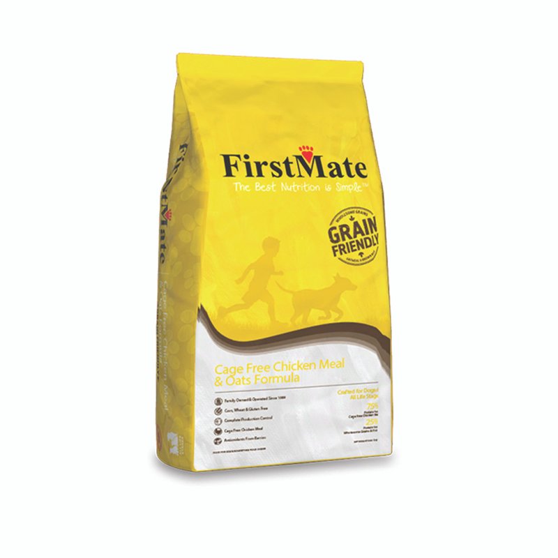 FirstMate Cage Fee Chicken Meal and Oats Formula, 5 Pound Grain Friendly Diet for Dogs