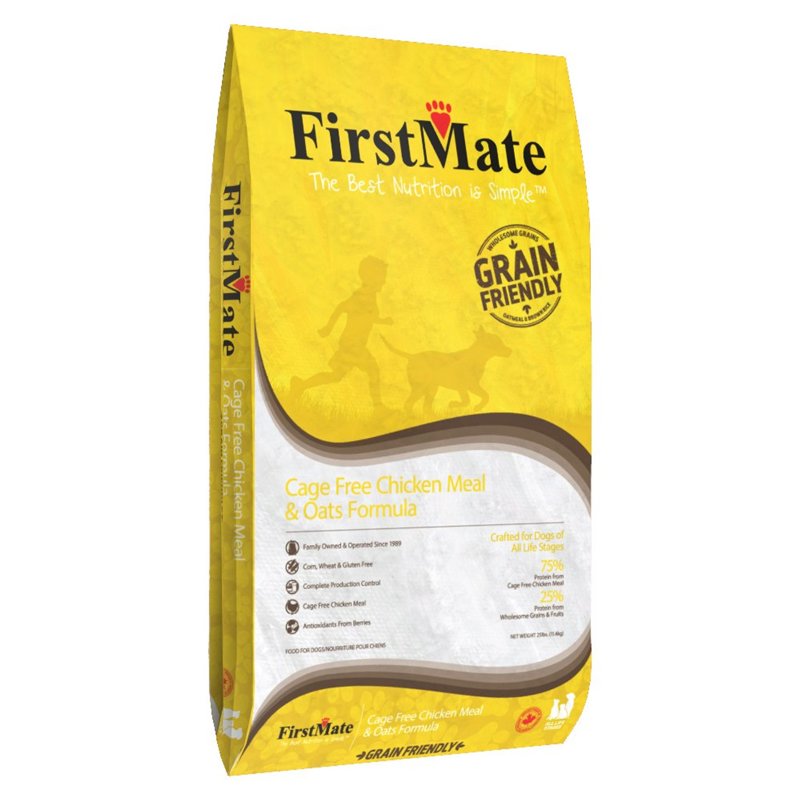FirstMate™ Grain Friendly Cage Free Chicken Meal & Oats Formula Dog Food 25 Lbs