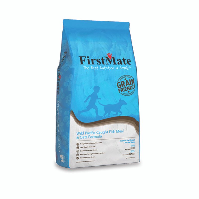 FirstMate Wild Pacific Caught Fish and Oats Formula, 5 Pound Grain Friendly Diet for Dogs