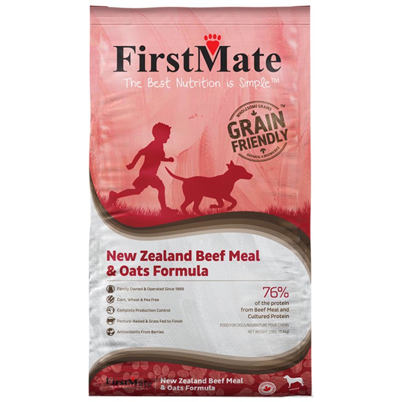 FirstMate, New Zealand Beef Meal & Oats Grain Friendly Dry Dog Food, 80 Ounce