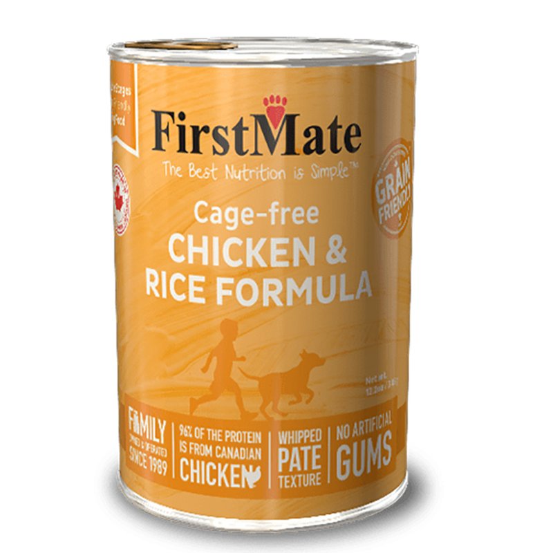 FirstMate, Cage-Free Chicken and Rice Grain-Friendly Dog Food with No Corn, Wheat, Soy, Gluten, Peas or Potato, 12.2 Ounce