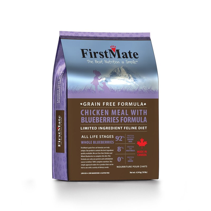 FirstMate Grain Free Chicken Meal with Blueberries Formula for Cats Dinner 4lbs