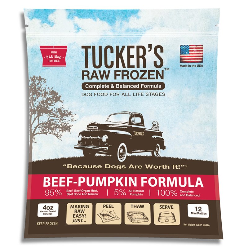 Tucker's Raw Frozen Beef-Pumpkin Recipe Dog Food, 320 Ounce