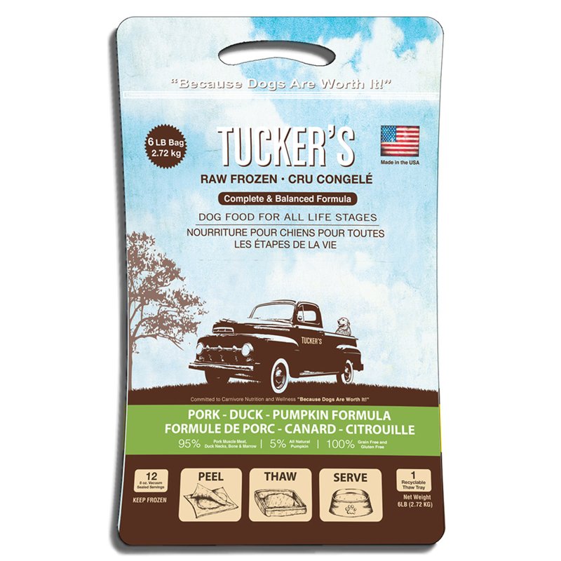 Tucker's Raw Frozen Pork-Duck-Pumpkin Recipe Dog Food, 320 Ounce