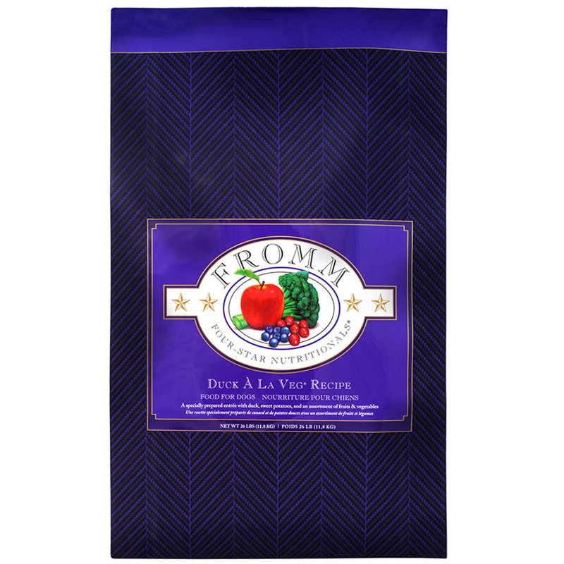 Fromm Four-Star Nutritionals Duck A La Veg Dog Food - Premium Dry Dog Food - Duck Recipe - 26 lb