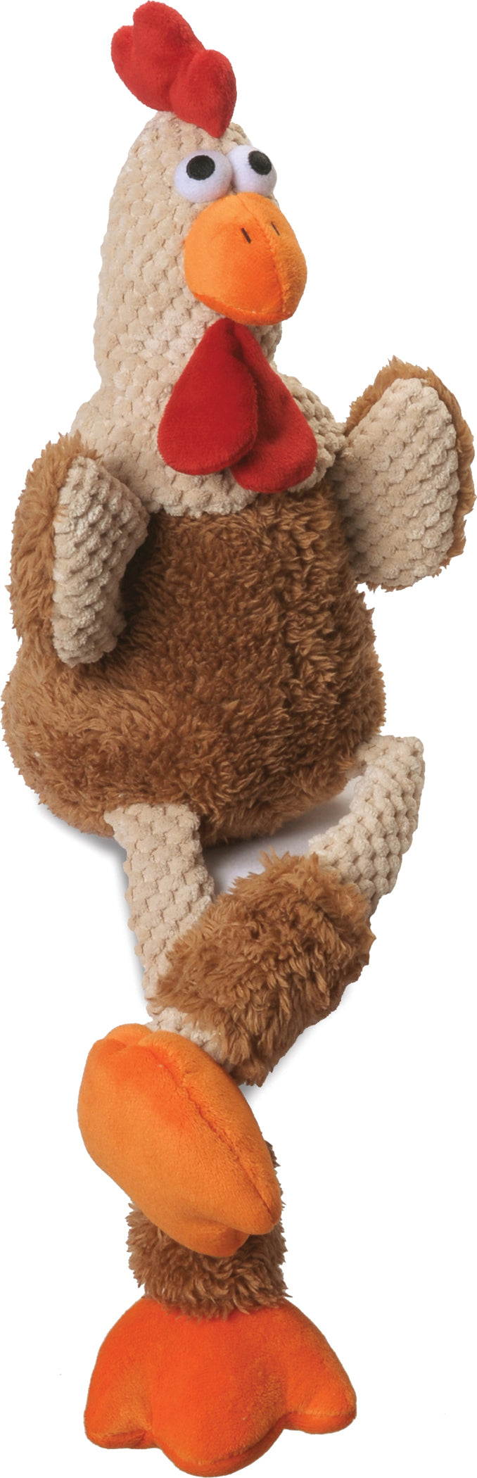 Godog Checkers Skinny Rooster Dog Toy