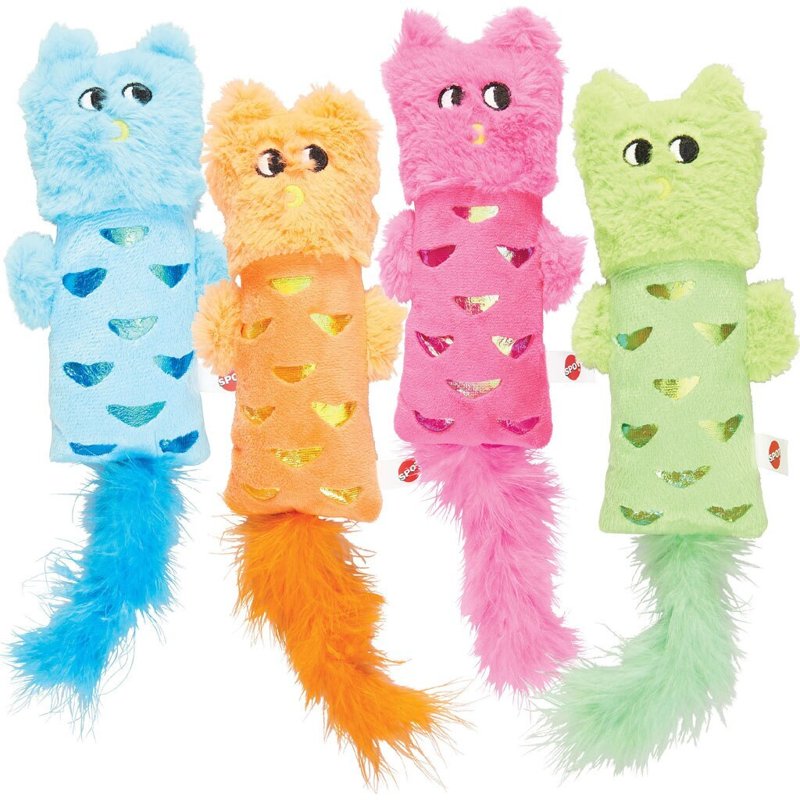 SPOT Hug'n Kick Shimmer Glimmer Cat Toy with Catnip Assorted Figures