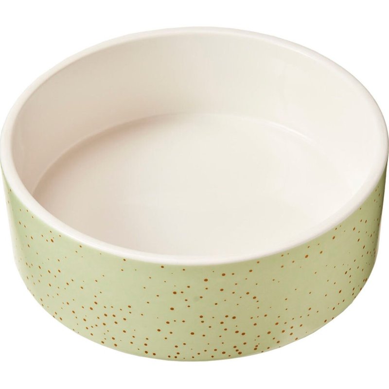 SPOT Speckled Stoneware - Round Ceramic Food/Water Bowl for Pets, Ceramic Dish with High Walls, Ideal for Medium Dogs, Reptiles & Other Pets, Dishwasher Safe - 7in, 5 Cups (40oz)