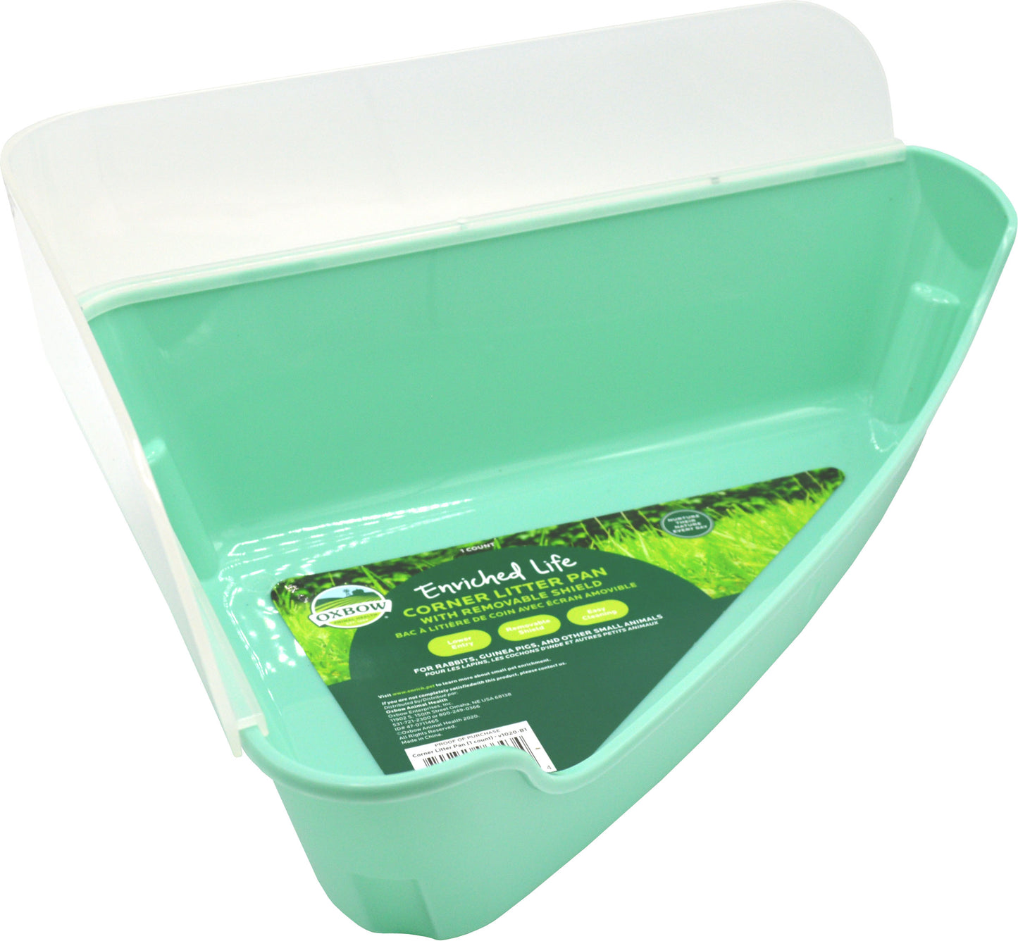 Enriched Life Corner Litter Pan W/Removable Shield
