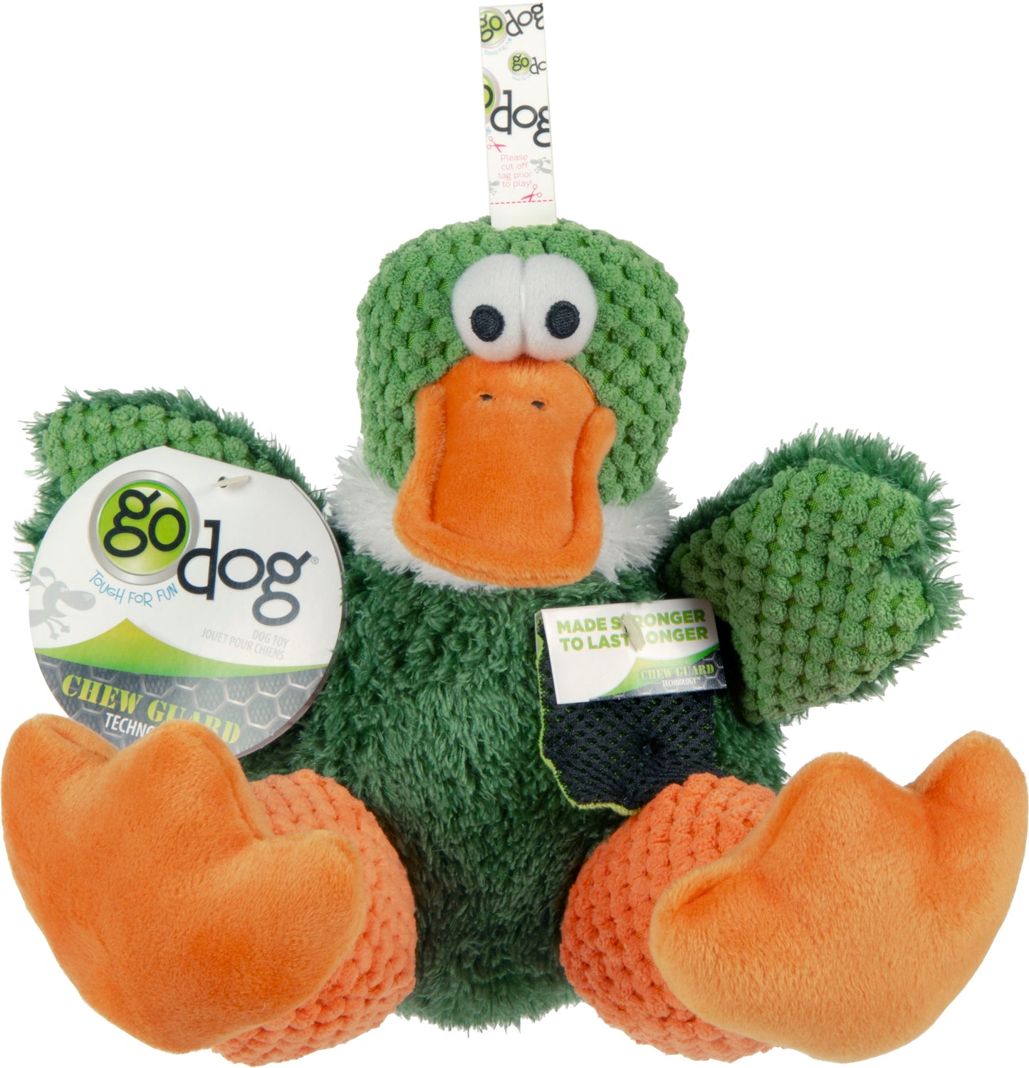 Godog Checkers Sitting Duck Dog Toy
