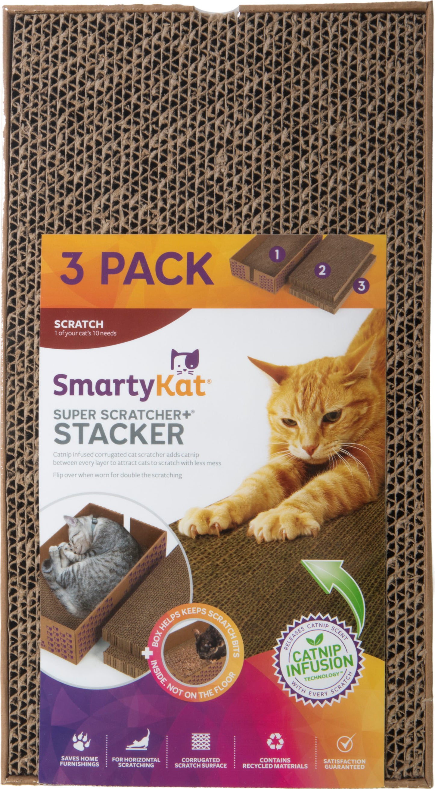 Smartykat Super Scratcher+ Stacker/Lounge