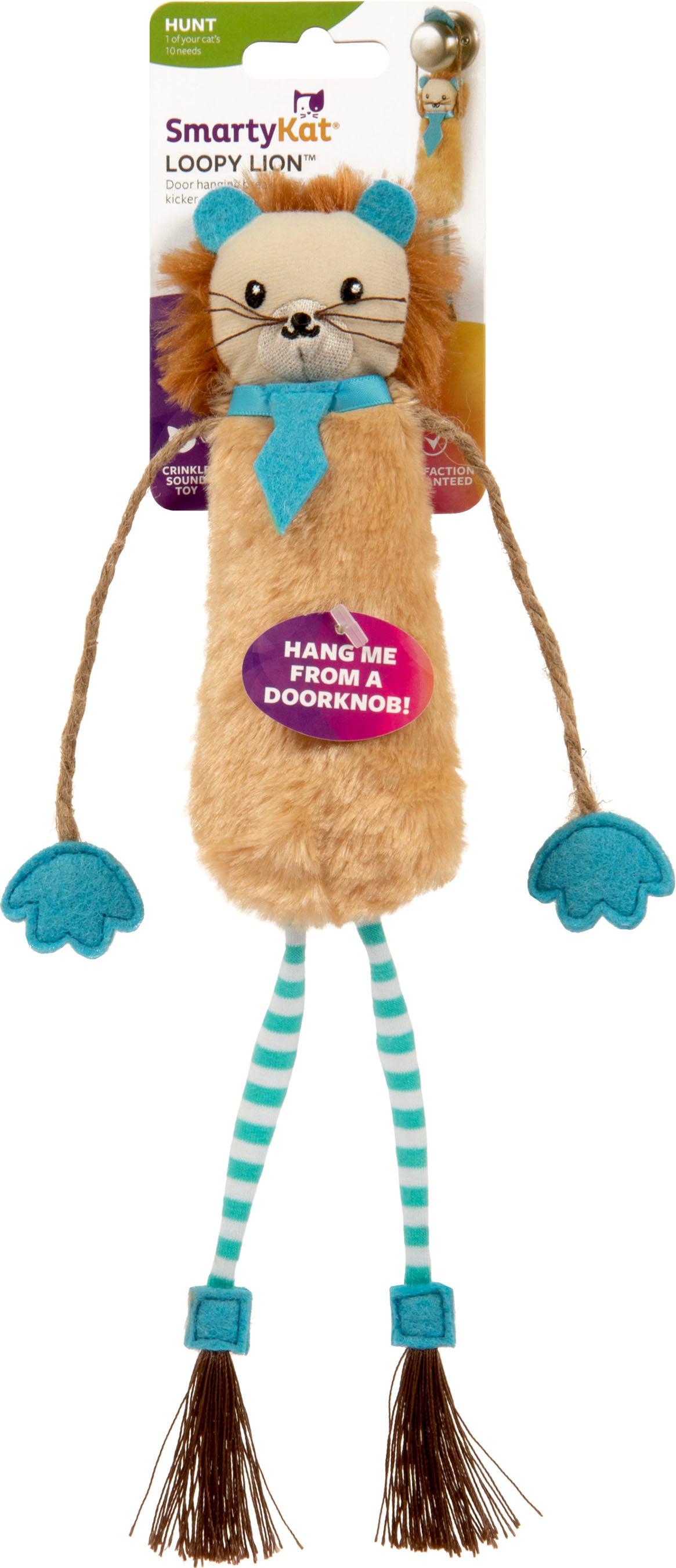 Smartykat Loopy Lion Door Hanging Catnip Cat Toy