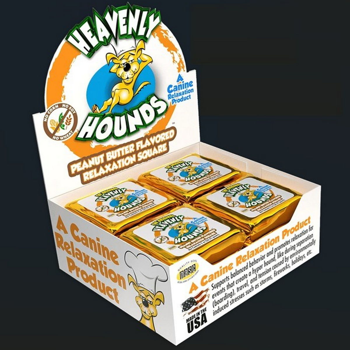 Heavenly Hound Peanut Butter Relaxation Square-12 ct Counter Display