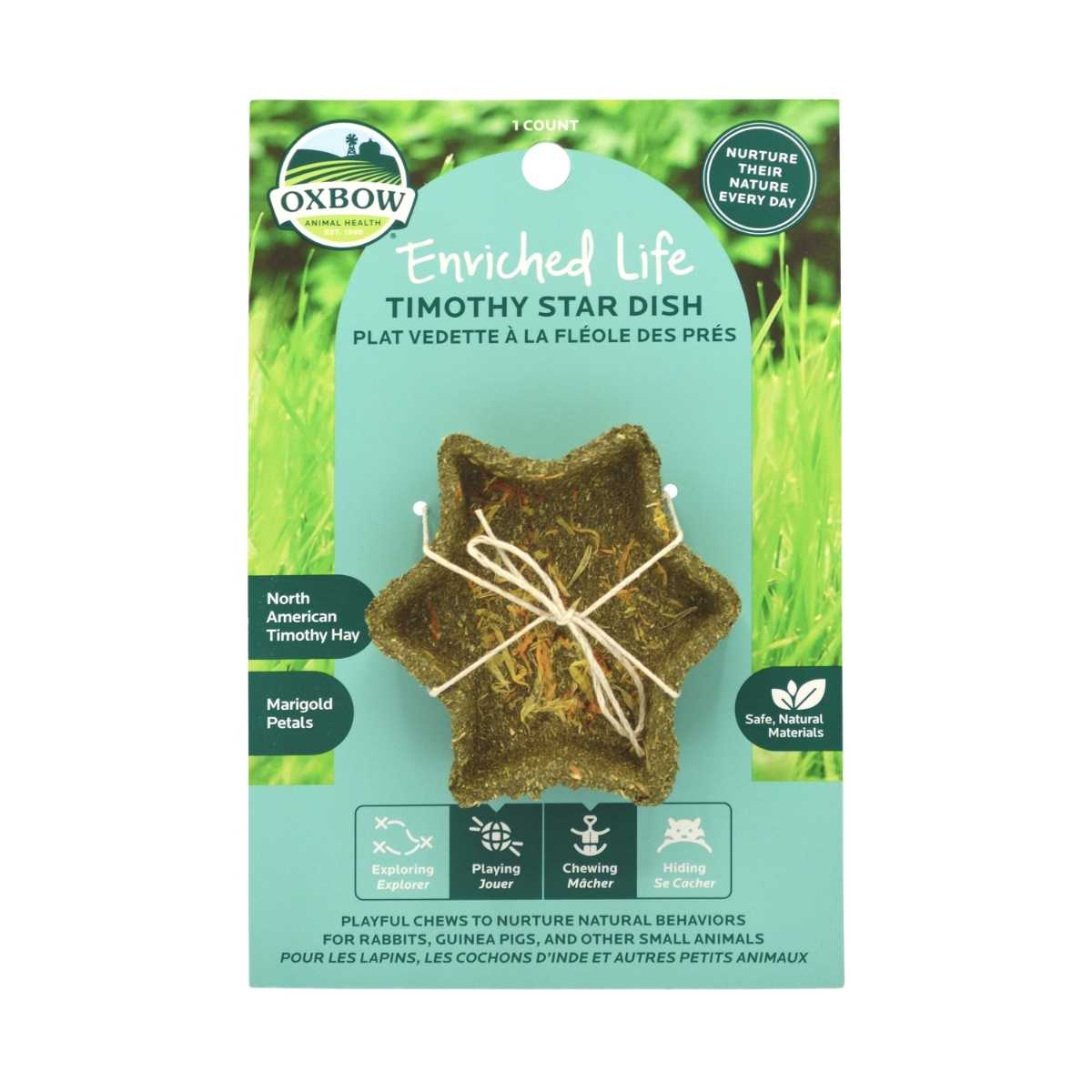 Oxbow Enriched Natural Elife-Timothy Star Dish-3 pk