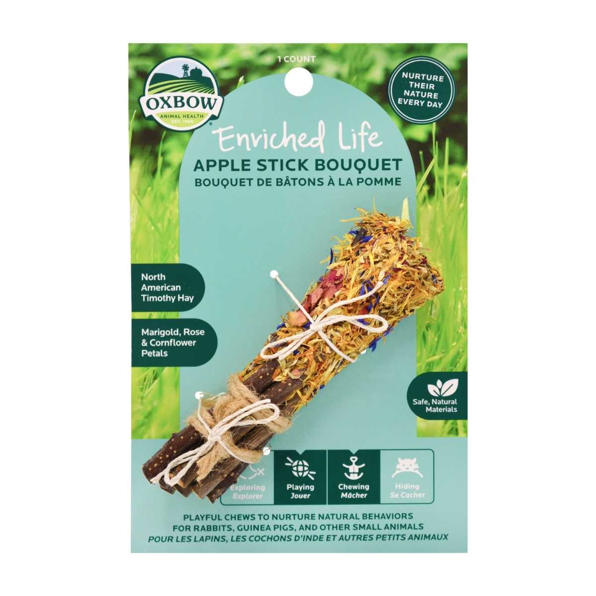 Oxbow Enriched Natural Elife-Apple Stick Bouquet-3 pk