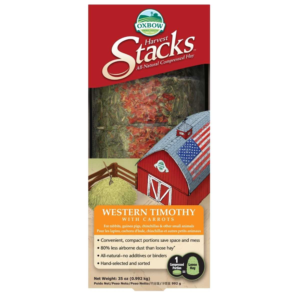 Oxbow Small Animal Harvest Stacks-Western Timothy w/Carrot