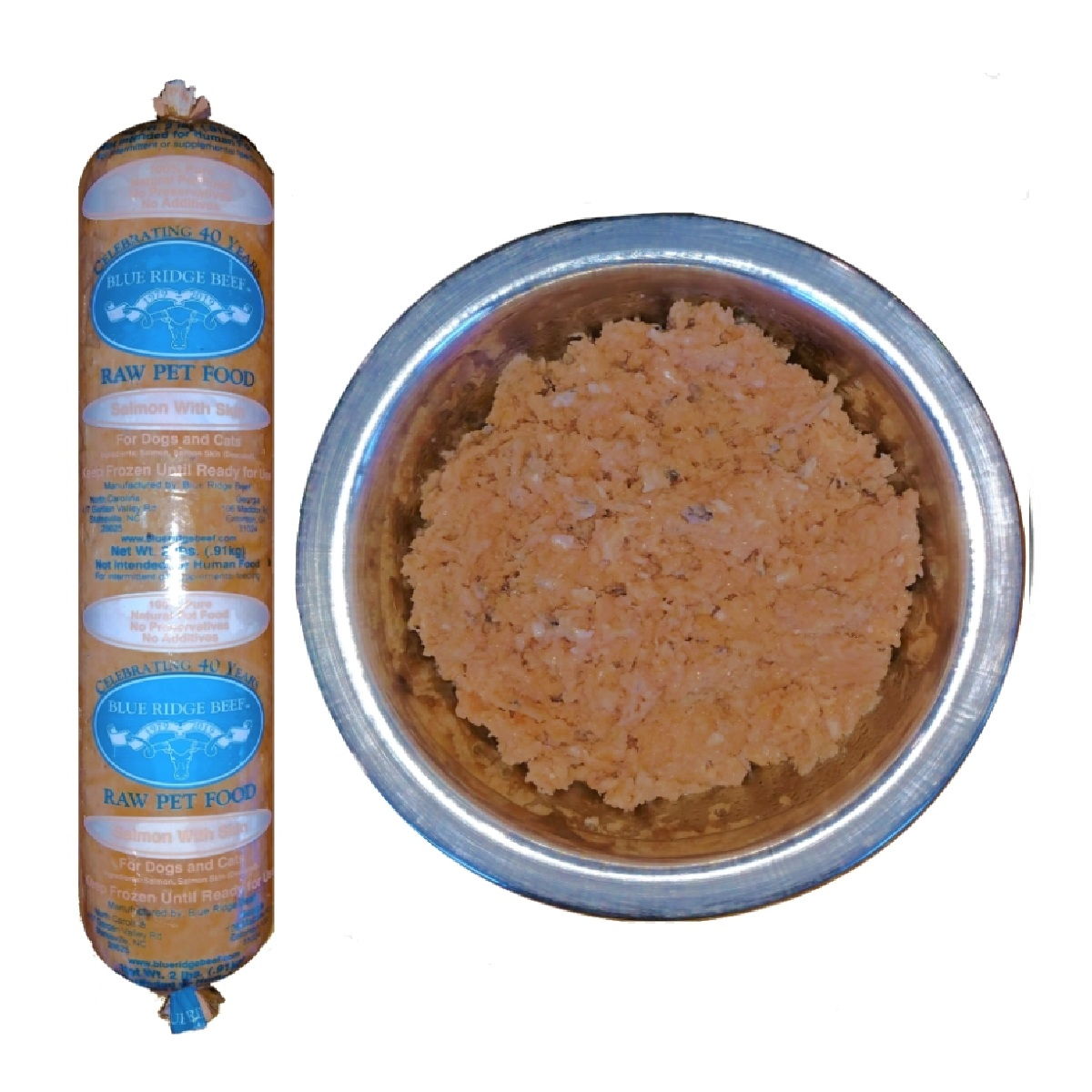 Blue Ridge Beef Canine & Feline Salmon w/Skin-2 lb Chub