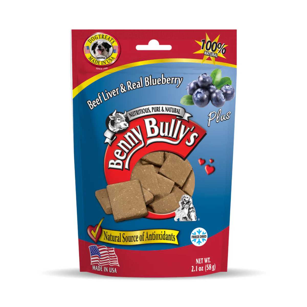 Benny Bully's Beef Liver Plus Blueberry - 2.1 oz/ 58g