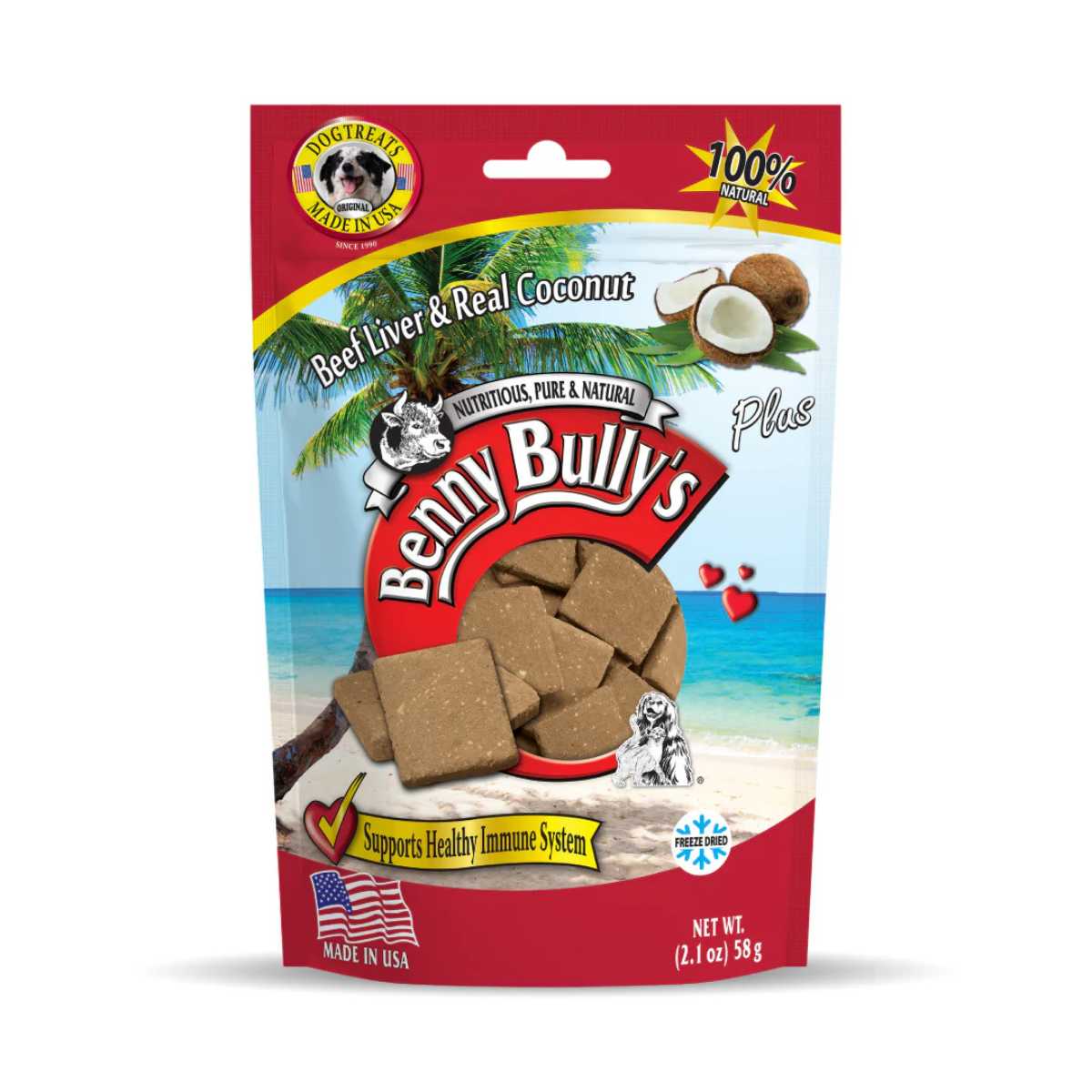 Benny Bully's Beef Liver Plus Coconut - 2.1 oz/ 58g