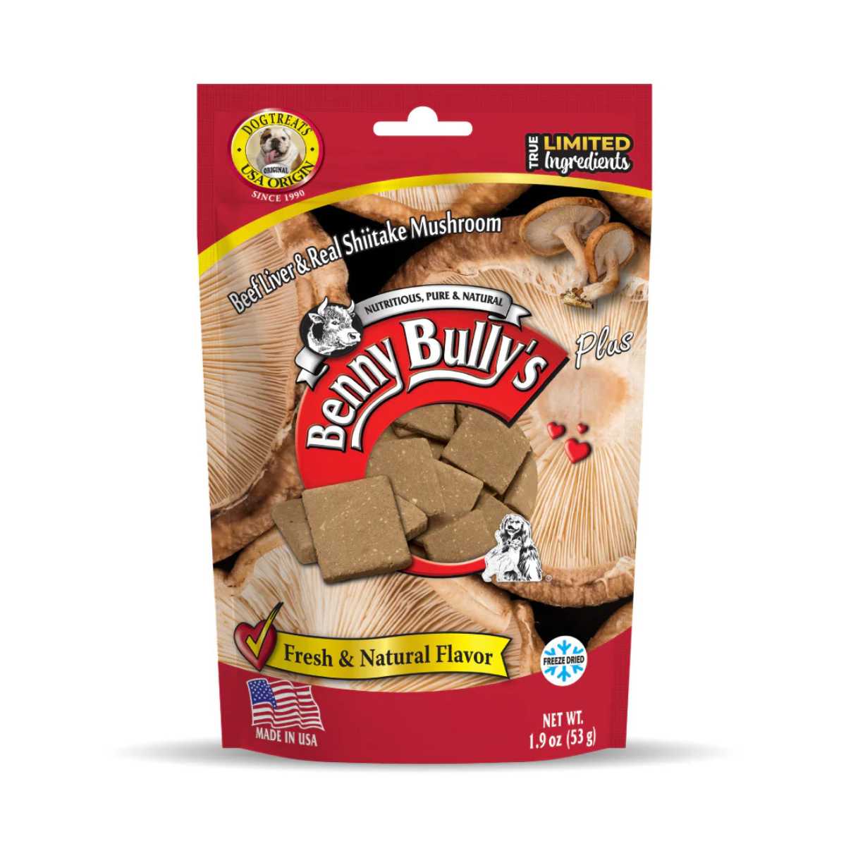 Benny Bully's Beef Liver Plus Mushrooms - 1.9 oz/ 53g